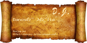 Dancsó Júlia névjegykártya