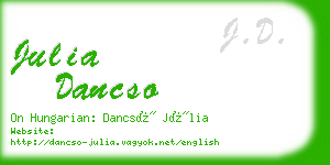 julia dancso business card