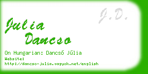 julia dancso business card